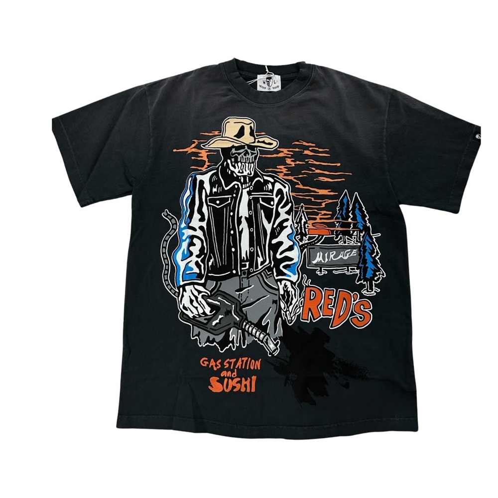 Warren Lotas Red’s Gas Man Remix Tee Sun Faded Black, Large (L)